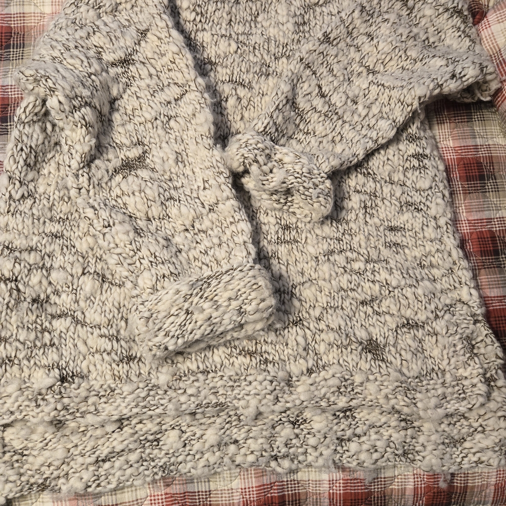 Anthropologie Cream and Brown Wool Sweater